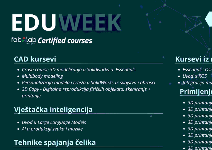 Prijavite se na FabLab EduWeek – certificirani kursevi iz pet oblasti!