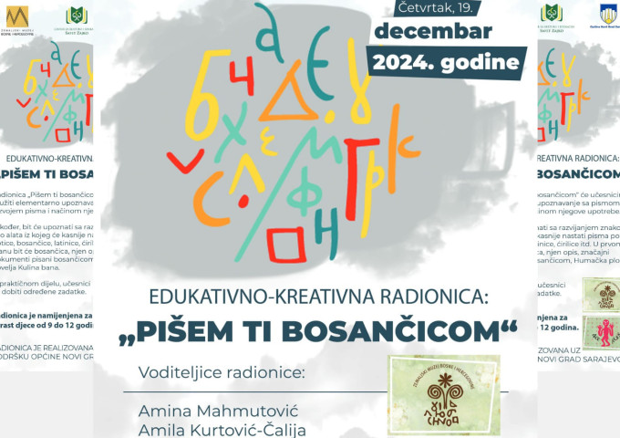 Edukativno-kreativna radionica: “Pišem ti bosančicom”