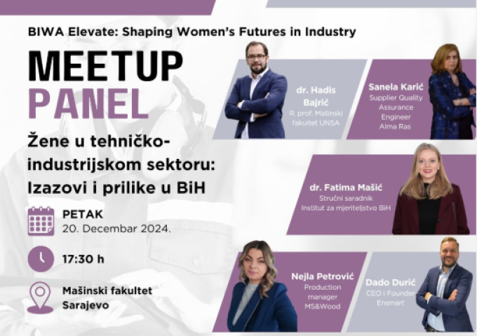 BIWA Elevate MeetUp panel: „Žene u tehničko-industrijskom sektoru – Izazovi i prilike u BiH“