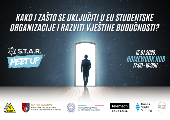 STAR meet-up: Kako i Zašto se uključiti u EU studentske organizacije i razviti vještine budućnosti?