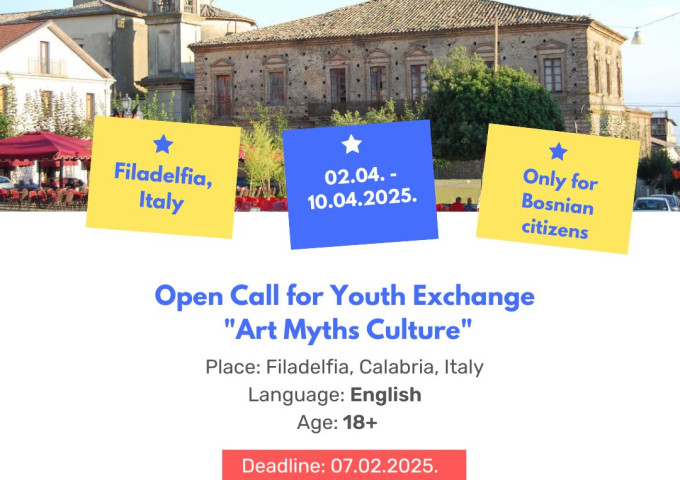 Open call for youth exchange art myths culture in Filadelfia Calabria Italy