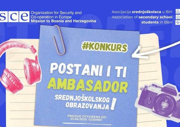 Javni poziv srednjoškolcima za dostavljanje video poruka posvećenih poboljšanju obrazovnog sistema