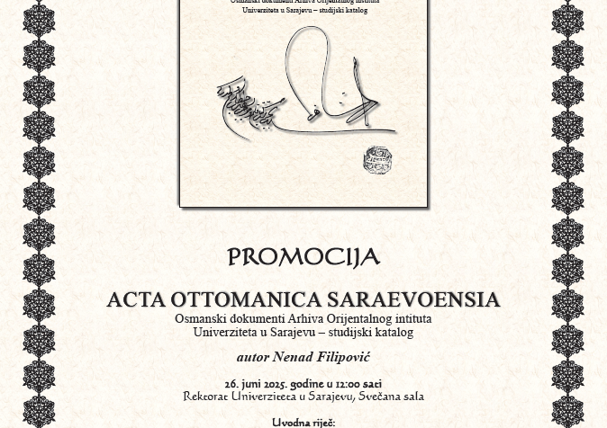 Promocija monografije "Acta Ottomanica Saraevoensia