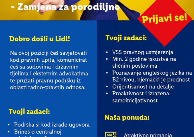 Junior konsultant u Sektoru Pravo & Compliance (m/ž)