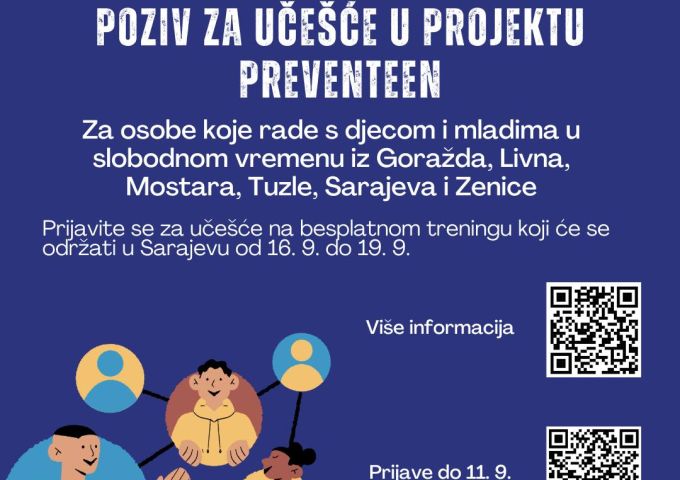 Poziv za učešće na projektu Preventeen