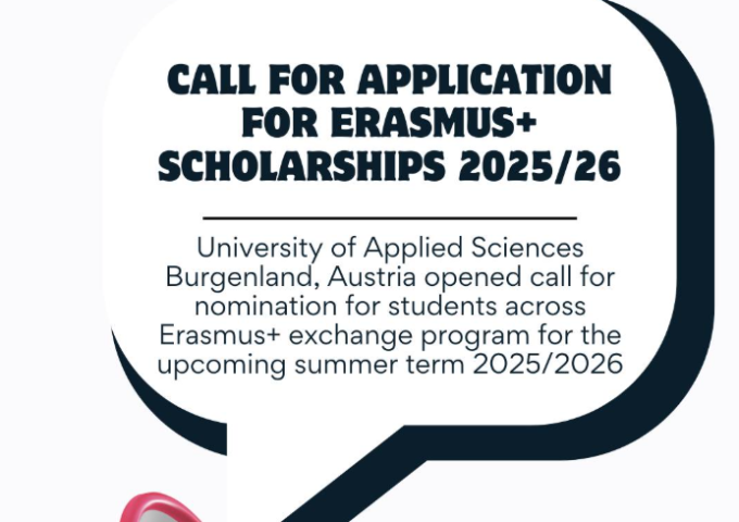 Call for Application for Erasmus+ Scholarships 2025/26 University of Applied Sciences Burgenland