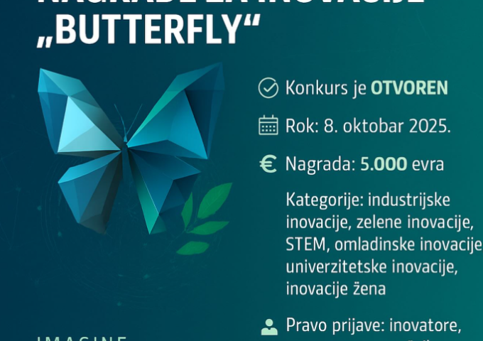 Otvoren poziv za 4. izdanje Regionalne nagrade za inovacije „Butterfly“!