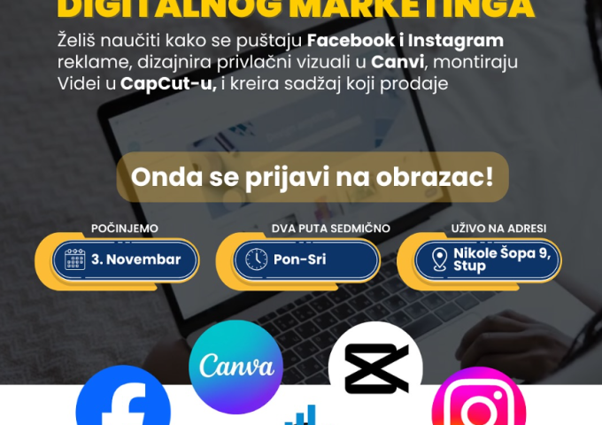 Besplatna edukacija iz digitalnog marketinga za mlade!