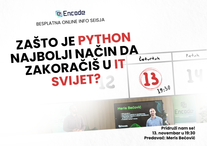 Besplatna online info sesija: “Zašto je Python najbolji način da zakoračiš u IT svijet?”
