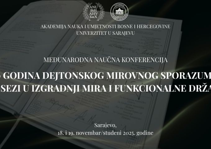 Poziv na press konferenciju: Naučni skup povodom 30 godina Dejtonskog mirovnog sporazuma