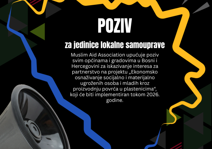 JAVNI POZIV Ekonomsko osnaživanje socijalno i materijalno ugroženih osoba i mladih