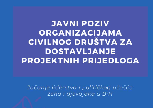 Javni poziv za organizacije civilnog društva: Jačanje liderstva i političkog učešća žena i djevojaka
