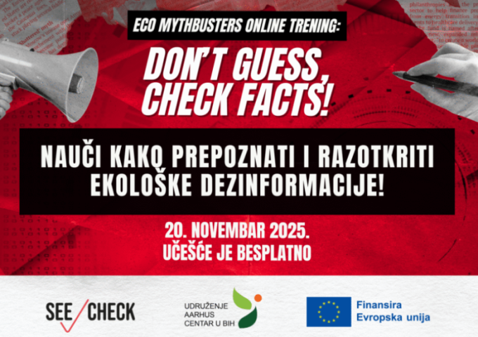 Poziv na online trening „Don’t guess, Check Facts!“: Prepoznaj i provjeri ekološke dezinformacije