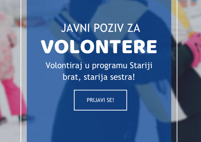 Javni poziv za volontere u programu Stariji brat, starija sestra