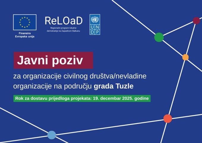 JAVNI POZIV ZA ORGANIZACIJE CIVILNOG DRUŠTVA/NEVLADINE ORGANIZACIJE NA PODRUČJU GRADA TUZLA