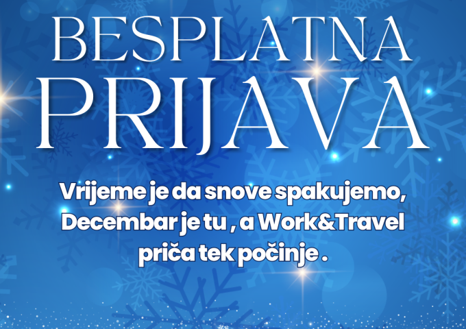 BESPLATNA PRIJAVA ZA WORK & TRAVEL 2026 – SAMO DO PETKA, 05.12.!