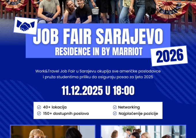 WORK&TRAVEL JOB FAIR SARAJEVO – Prilika da osiguraš posao za ljeto 2026!