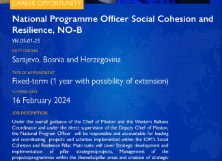 📣Pridružite se IOM Bosnia and Herzegovina timu!