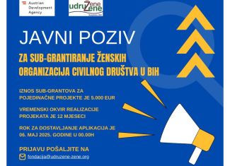 Javni poziv za sub-grantiranje ženskih organizacija civilnog društva
