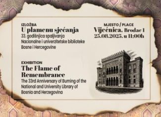 Izložba “U PLAMENU SJEĆANJA: 33. godišnjica spaljivanja Nacionalne i univerzitetske biblioteke BiH