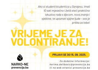 Poziv za volontiranje u sklopu programa Zvijezde vodilje