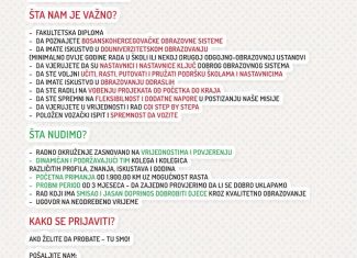 Centar za obrazovne inicijative Step by Step traži kolege i kolegice.