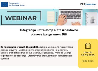 Webinar za nastavnike srednjih škola u BiH: Integracija EntreComp okvira u nastavu