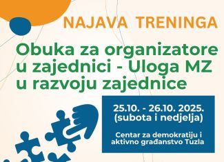 NOVI TERMIN DVODNEVNE OBUKE ZA ORGANIZATORE U ZAJEDNICI