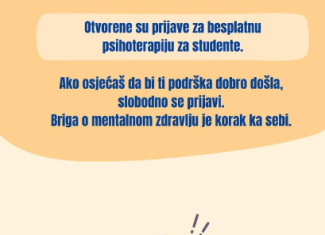 Otvorene su prijave za besplatnu psihoterapiju za studente!