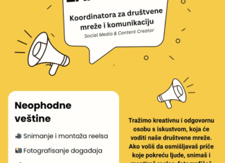 Prijavi se za poziciju – Koordinator za vođenje društvenih mreža i komunikaciju