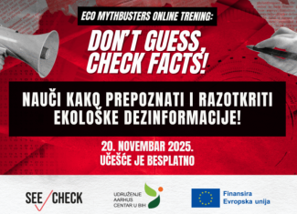 Poziv na online trening „Don’t guess, Check Facts!“: Prepoznaj i provjeri ekološke dezinformacije