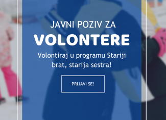 Javni poziv za volontere u programu Stariji brat, starija sestra