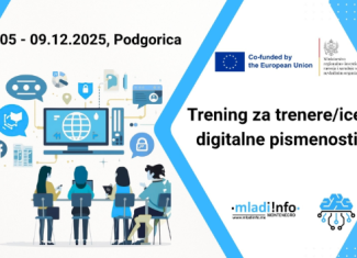 NVO Mladiinfo Montenegro organizuje petodnevni trening za trenere/ice na temu digitalne pismenosti