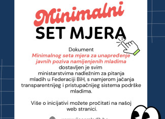 Minimalni set mjera za unapređenje javnih poziva za mlade