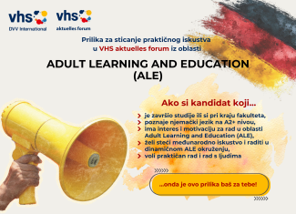 Prilika za sticanje praktičnog iskustva u oblasti Adult Learning and Education (ALE)!
