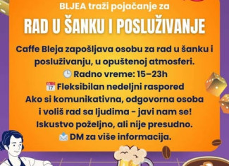 Caffe BLEJI potreban KONOBAR/ICA-ŠANKER/ICA