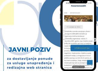 ONA u BiH: Javni poziv za dostavljanje ponuda za usluge unapređenja i redizajna web stranica