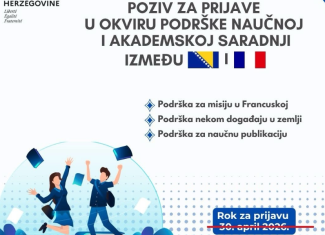 Poziv za prijave u okviru podrške naučnoj i akademskoj saradnji između BiH i Francuske