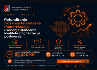 Otvoren Javni poziv za refundaciju troškova tehnološke modernizacije, digitalizacije poslovanja