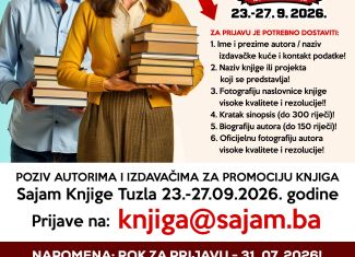 POZIV AUTORIMA I IZDAVAČIMA ZA PROMOCIJE KNJIGA – 3. Sajam Knjige Tuzla 2026.