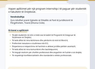 Studio ligjore ofron internship te paguar