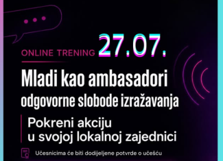 Otvorene su prijave za online trening „Mladi kao ambasadori odgovorne slobode izražavanja“