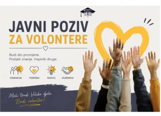 JAVNI POZIV ZA VOLONTERE: Program volontiranja za školsku 2026/2027. godinu