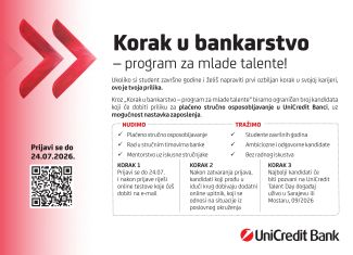 UniCredit Bank d.d. Mostar - Korak u bankarstvo - program za mlade talente
