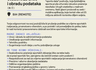 Student za unos i obradu podataka
