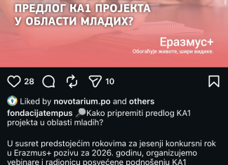 Vebinari i radionica: Kako pripremiti KA1 projekat u oblasti mladih?