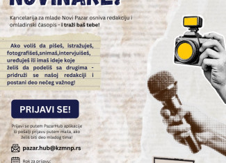 Poziv za mlade novinare, fotografe i dizajnere – Pazar Hub