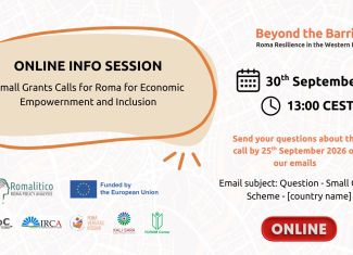 ONLINE INFO SESSION | Small Grants Call for Roma Economic Empowerment and Inclusion