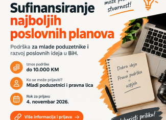 Javni poziv za sufinansiranje najboljih poslovnih planova u Bosni i Hercegovini
