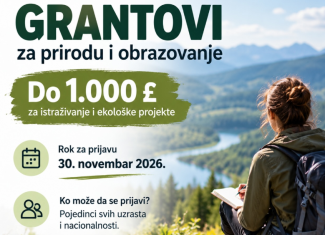 GRANTOVI DO 1.000 £ ZA ISTRAŽIVANJE I ZAŠTITU PRIRODE!